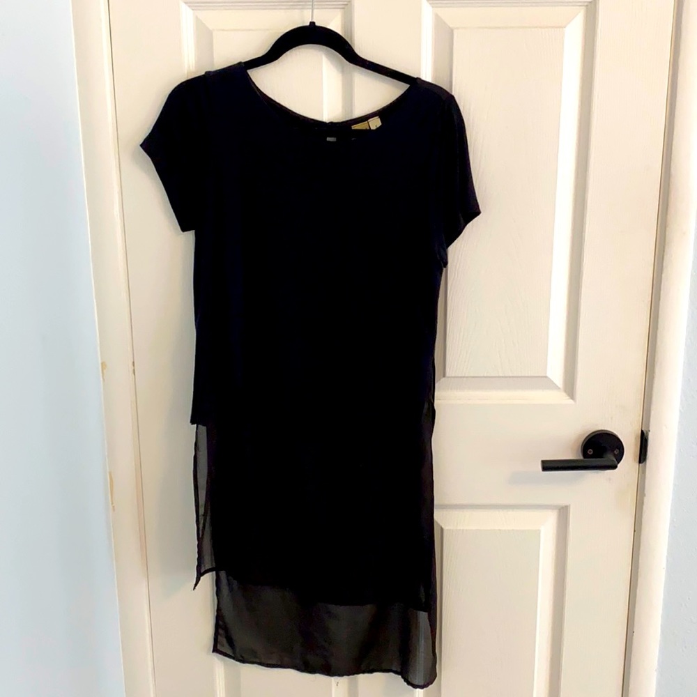 Black shirt with sheer length